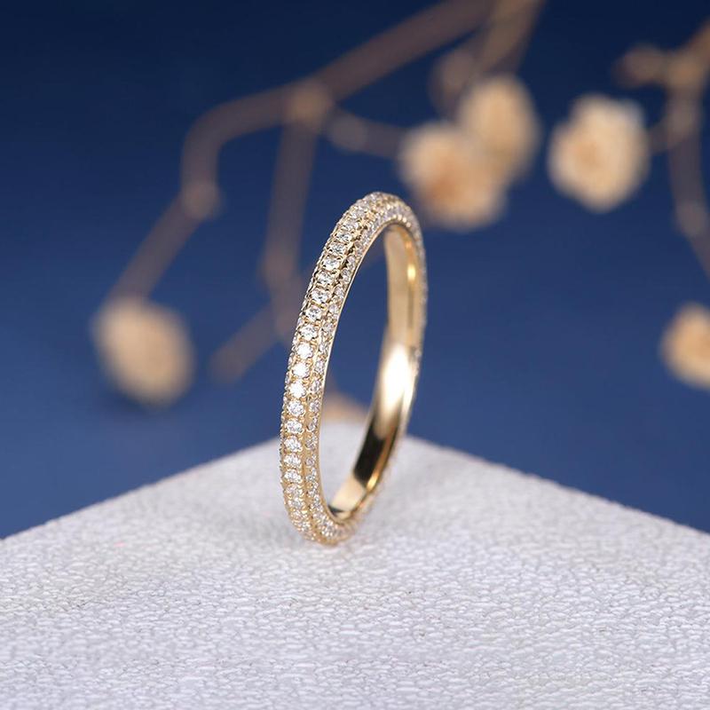 925 Sterling Silver Round CZ Eternity Wedding Band