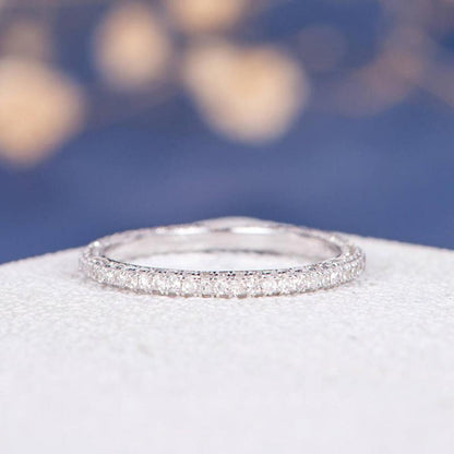 925 Sterling Silver Round CZ Eternity Wedding Band