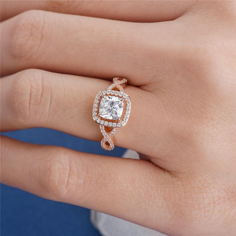 925 Sterling Silver Cushion Cut CZ Halo Ring