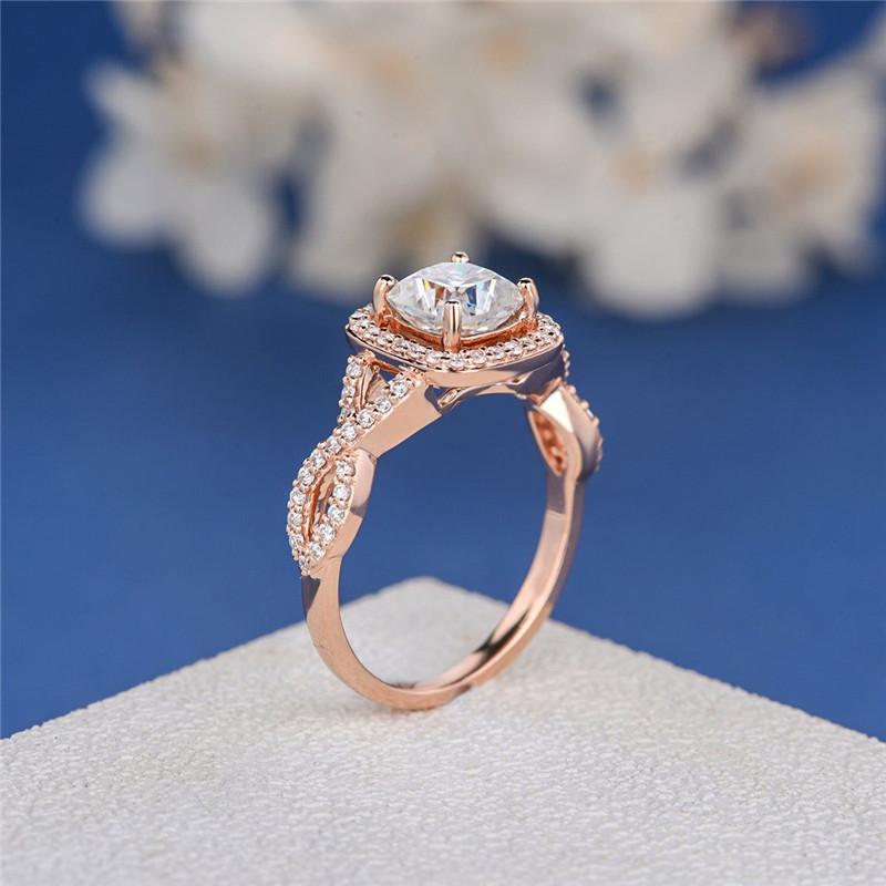 925 Sterling Silver Cushion Cut CZ Halo Ring