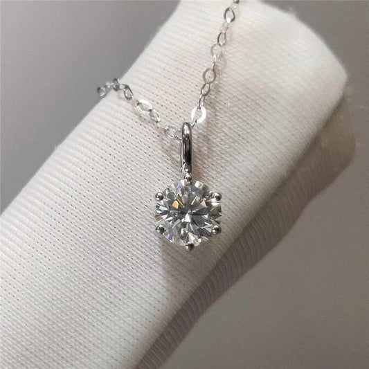 925 Sterling Silver CZ Classic Pendant Necklace