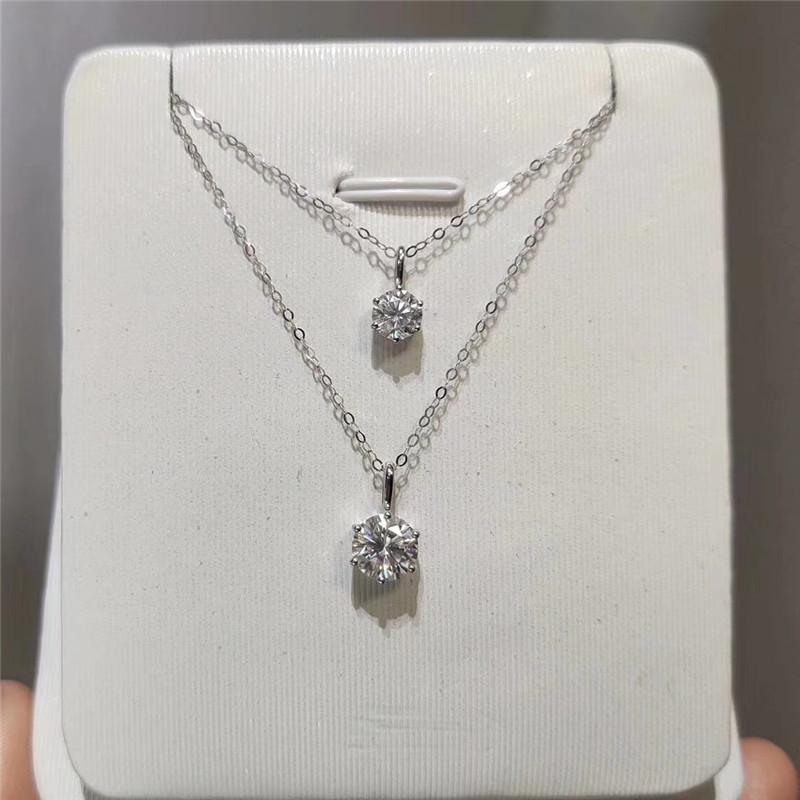 925 Sterling Silver CZ Classic Pendant Necklace