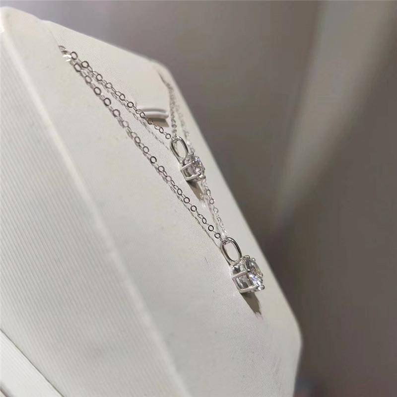 925 Sterling Silver CZ Classic Pendant Necklace