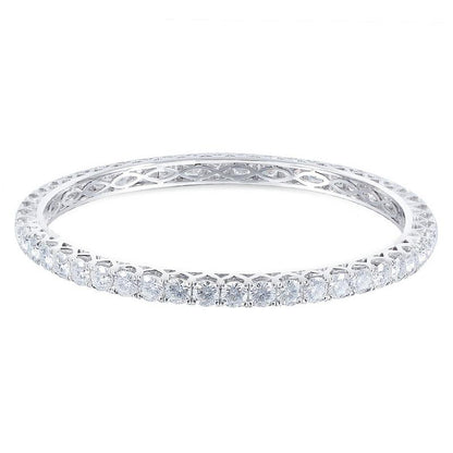 925 Sterling Silver 4mm Round Cut CZ Tennis Bangle