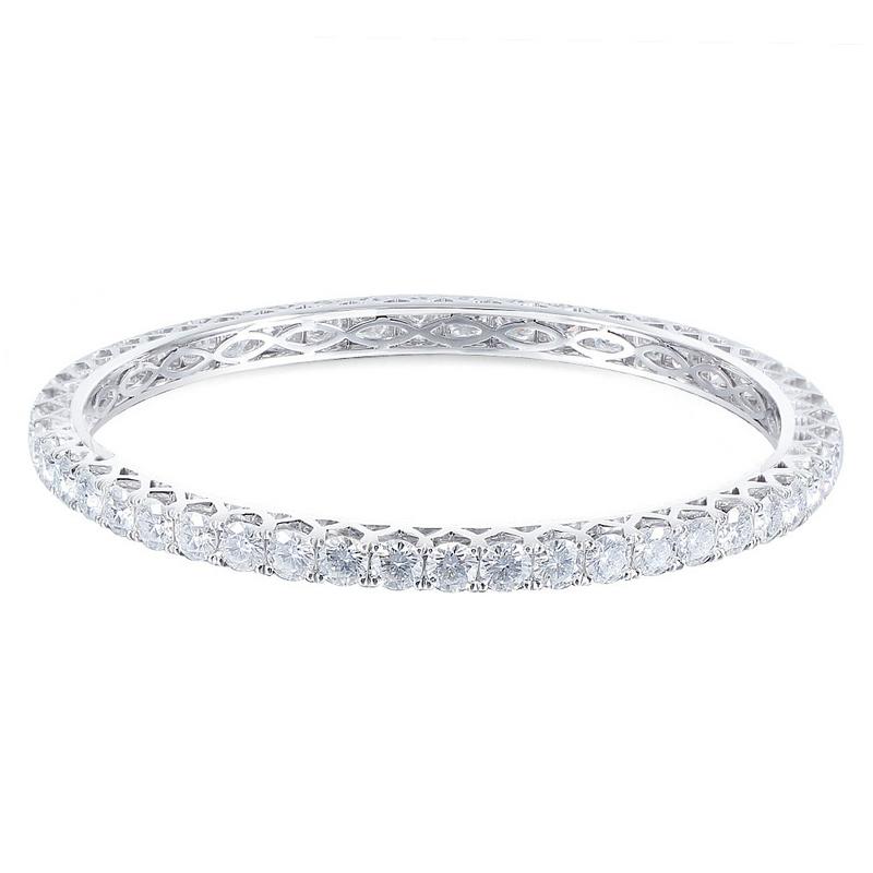 925 Sterling Silver 4mm Round Cut CZ Tennis Bangle