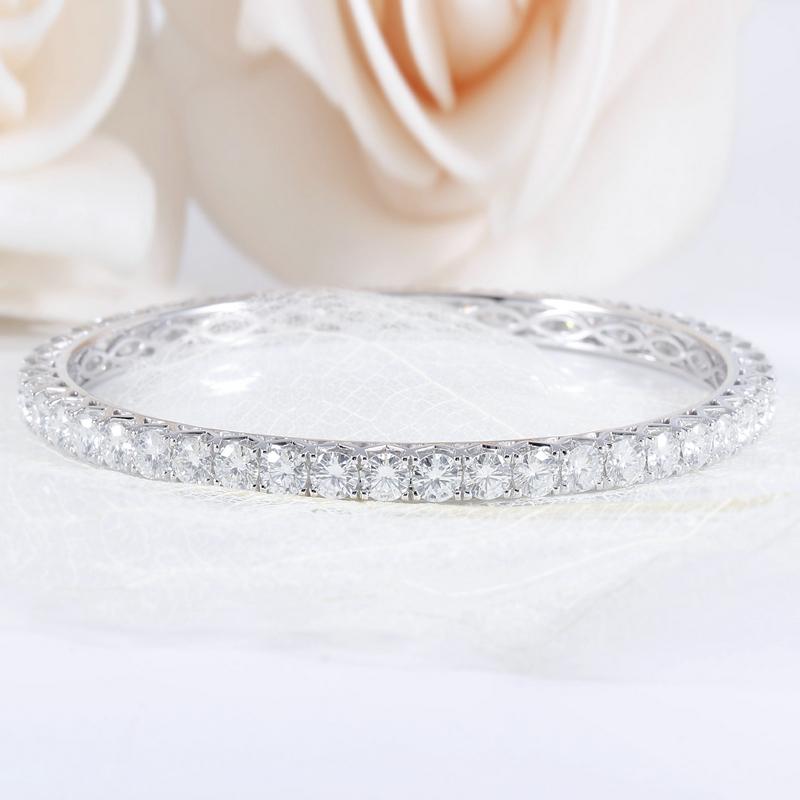 925 Sterling Silver 4mm Round Cut CZ Tennis Bangle