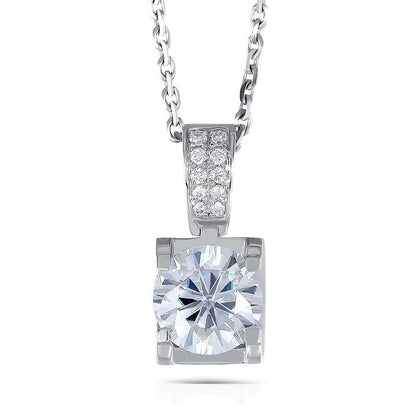 925 Sterling Silver CZ Classic Pendant Nacklace