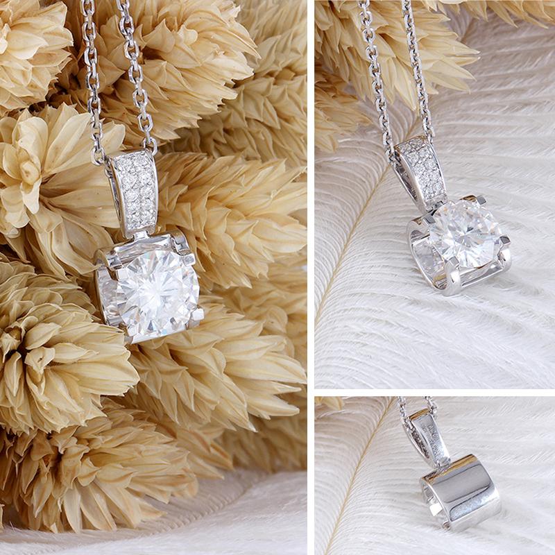 925 Sterling Silver CZ Classic Pendant Nacklace