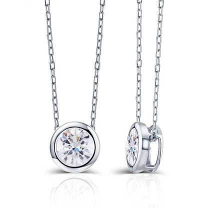 925 Sterling Silver Round Cut Color CZ Pendant Necklace