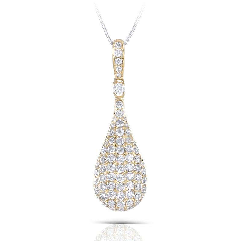 925 Sterling Silver Pear-Shaped Pendant Nacklace