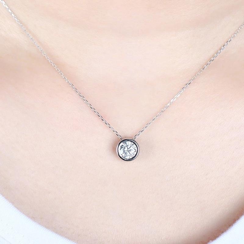 925 Sterling Silver CZ Classic Pendant Necklace