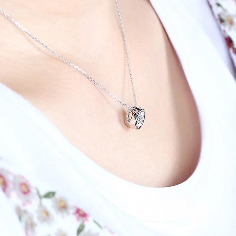 925 Sterling Silver CZ Classic Pendant Necklace