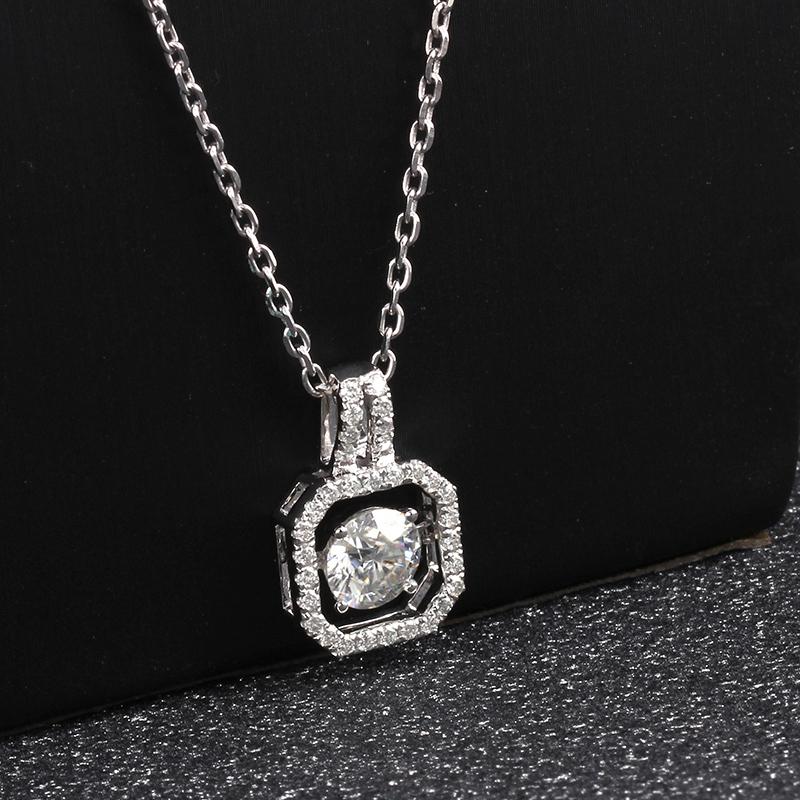 925 Sterling Silver Dancing Halo Pendant Necklace