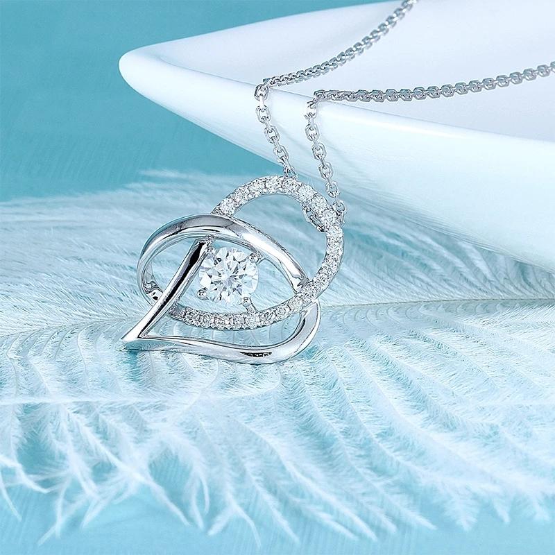 925 Sterling Silver Heart Shaped Pendant Necklace