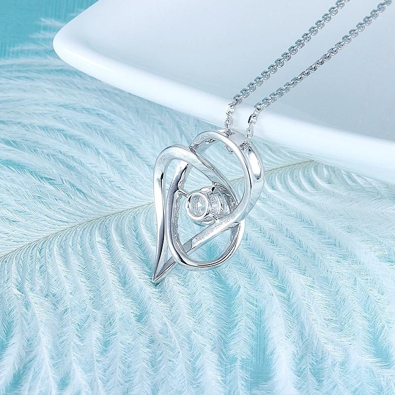 925 Sterling Silver Heart Shaped Pendant Necklace