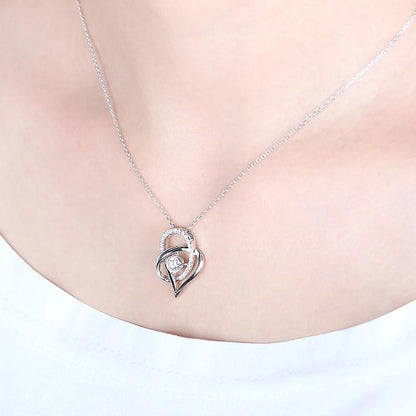 925 Sterling Silver Heart Shaped Pendant Necklace