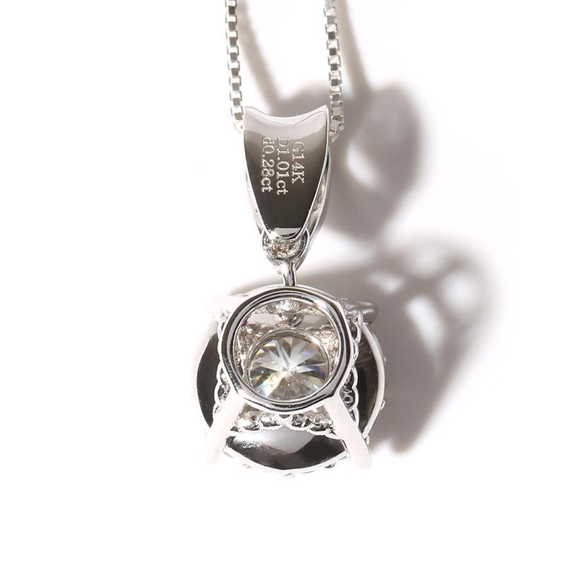 925 Sterling Silver Halo Melon Seed Buckle Pendant Necklace