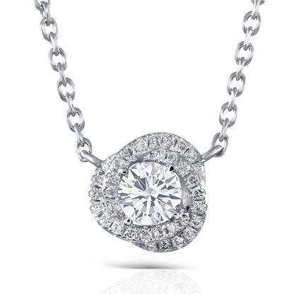 925 Sterling Silver CZ Classic Swirl Shaped Necklace