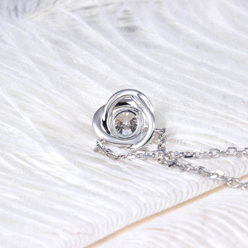 925 Sterling Silver CZ Classic Swirl Shaped Necklace