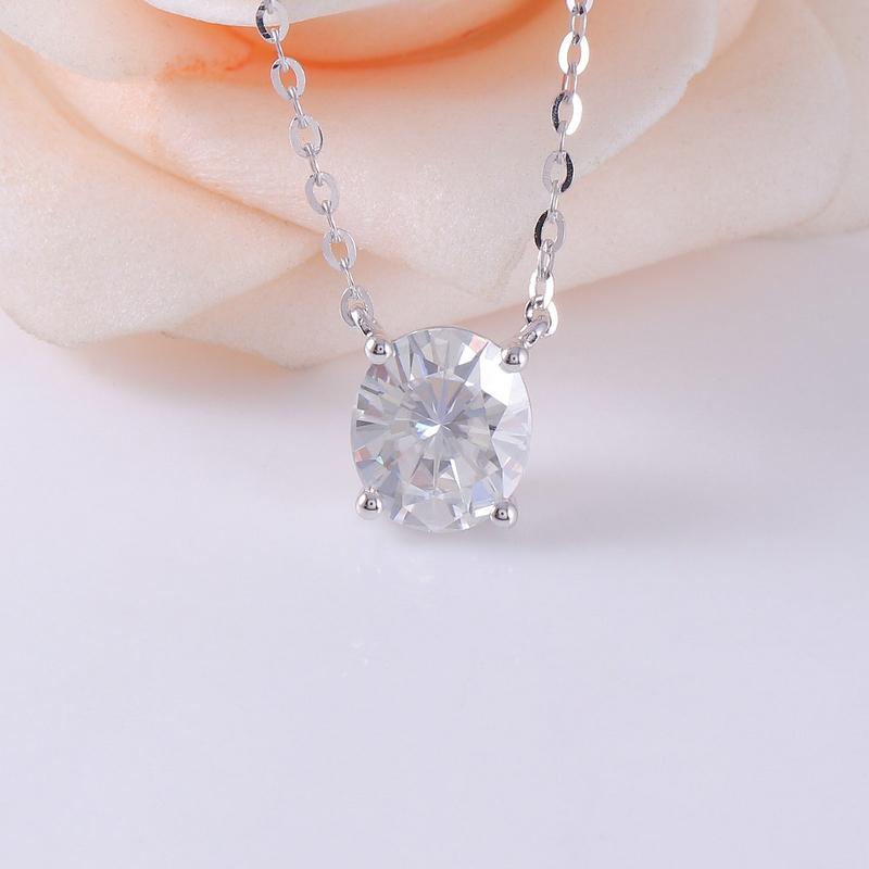 925 Sterling Silver Oval Cut CZ Simple Necklace