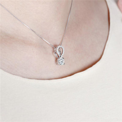 925 Sterling Silver Round Cut CZ Diamond Butterfly Wings Pendant Necklace