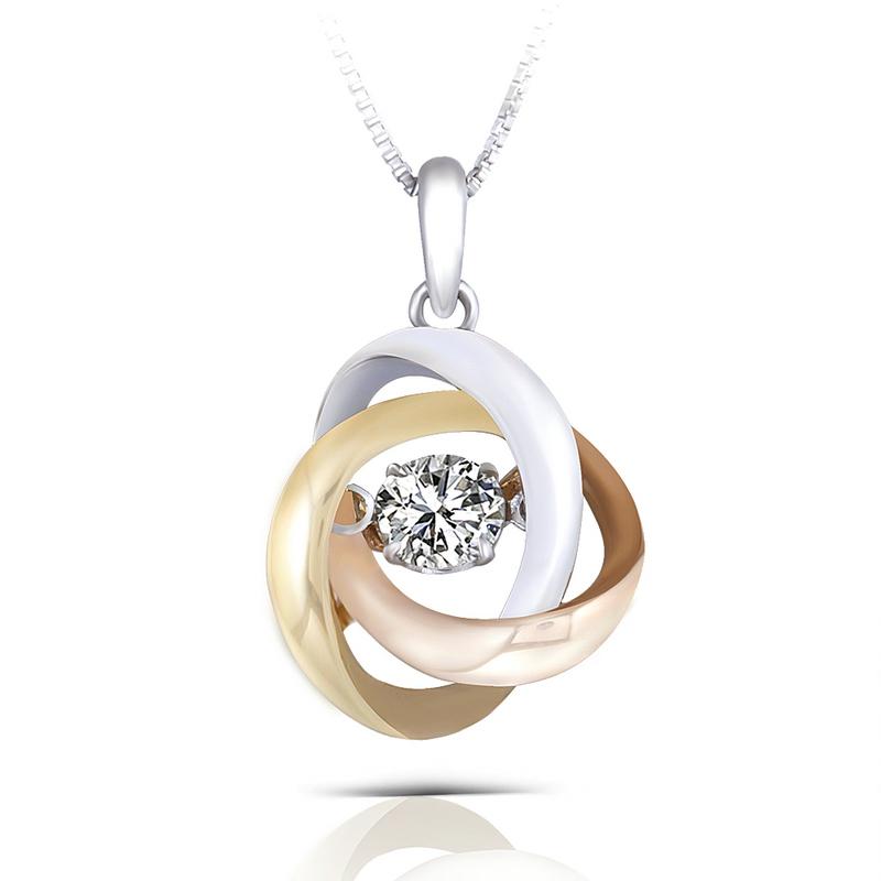 925 Sterling Silver Dancing Pendant Necklace