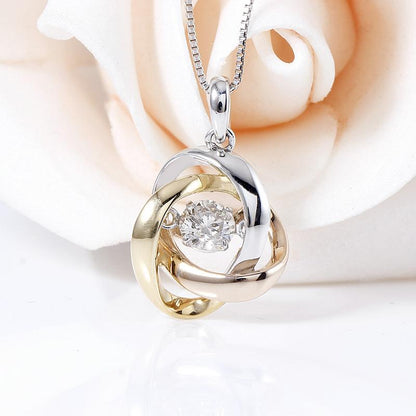 925 Sterling Silver Dancing Pendant Necklace