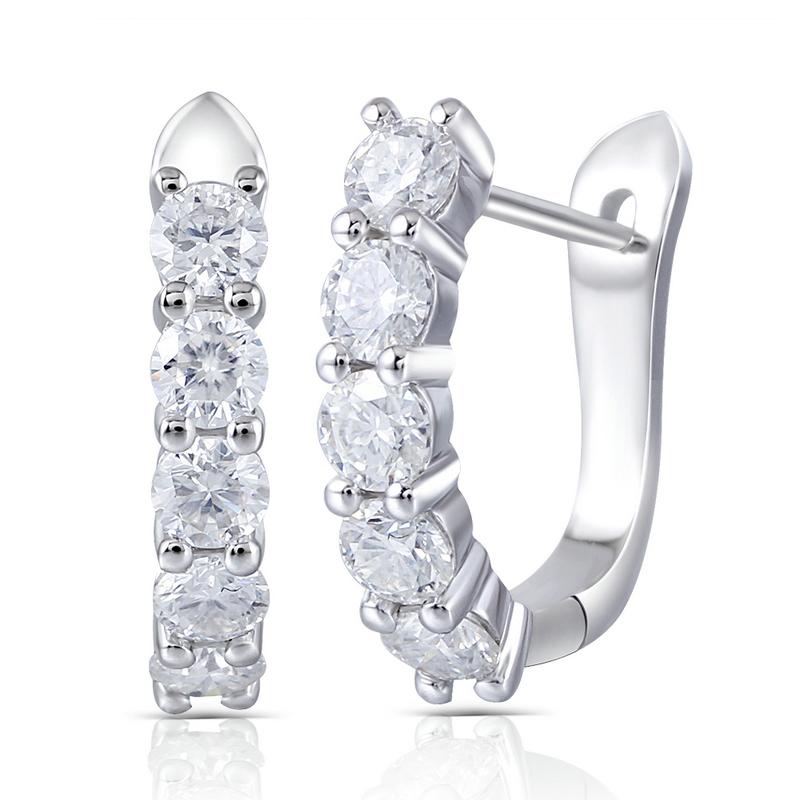 925 Sterling Silver Round Cut Cubic Zirconia Clip Earrings