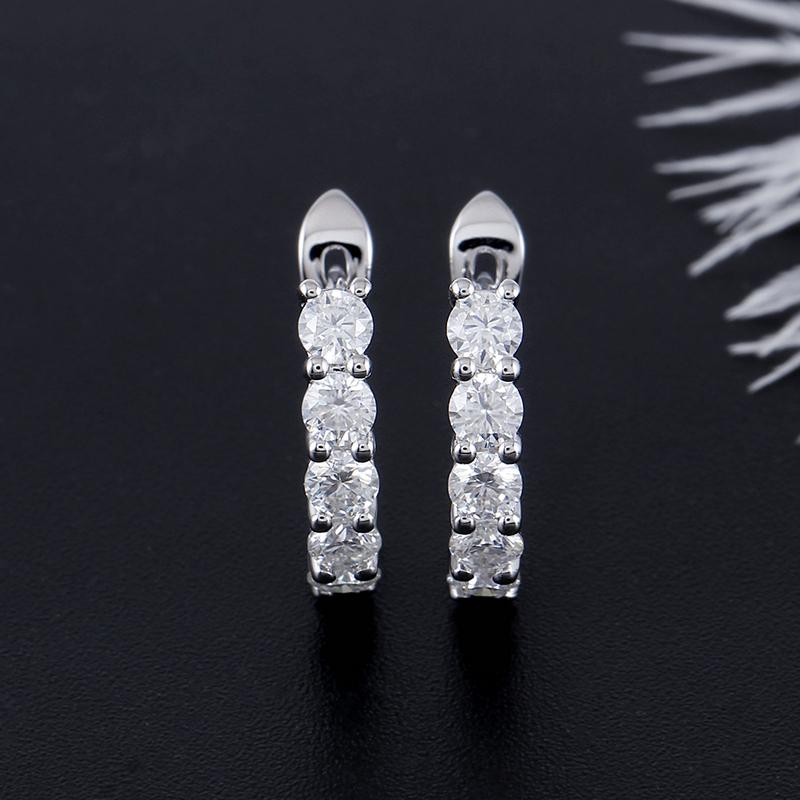 925 Sterling Silver Round Cut Cubic Zirconia Clip Earrings