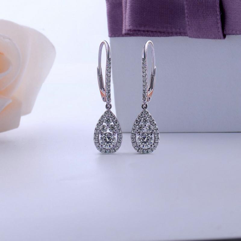 925 Sterling Silver Pear Shaped Cubic Zirconia Drop Earrings