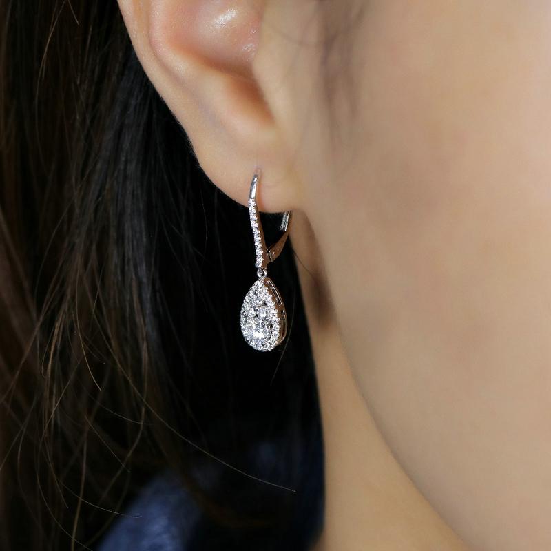 925 Sterling Silver Pear Shaped Cubic Zirconia Drop Earrings