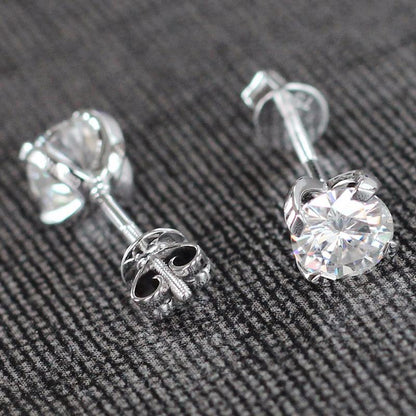 925 Sterling Silver Round Cut Cubic Zirconia Stud Earrings