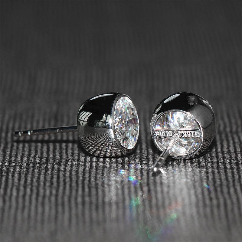 925 Sterling Silver Round Cut Cubic Zirconia Simple Stud Earrings