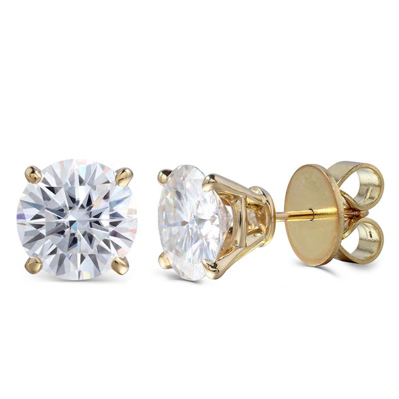 925 Sterling Silver Round Cubic Zirconia Classic Stud Earrings