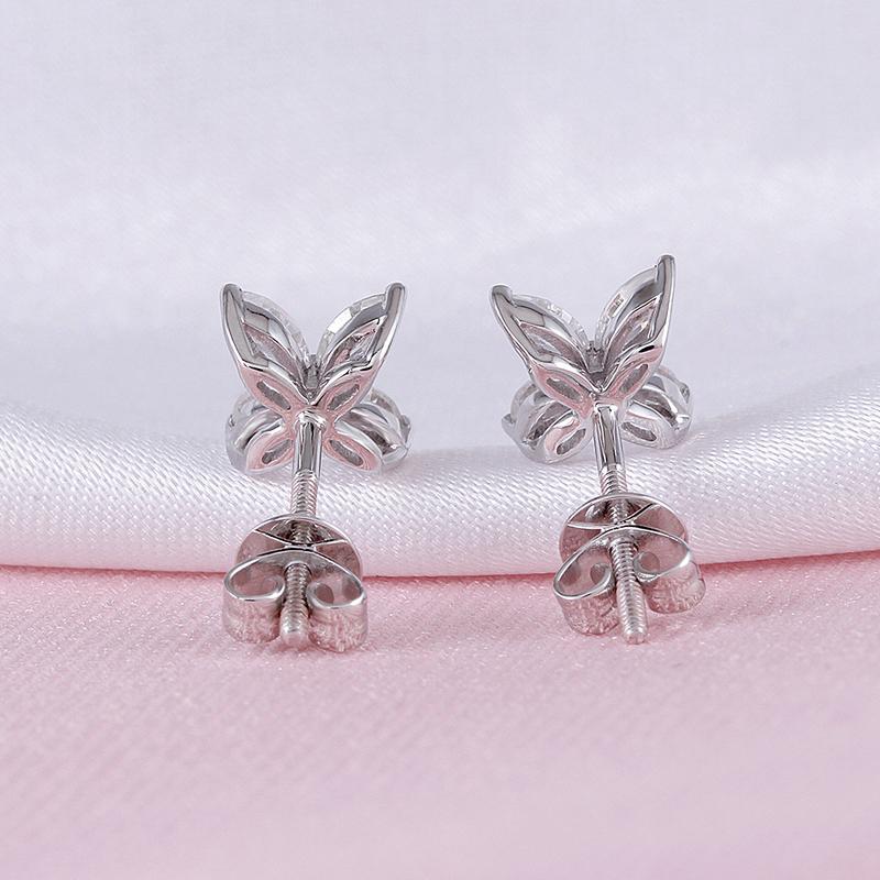 925 Sterling Silver Marquise Cut Cubic Zirconia Flower Shape Earring