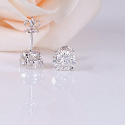 925 Sterling Silver Oval Cut Cubic Zirconia Stud Earrings