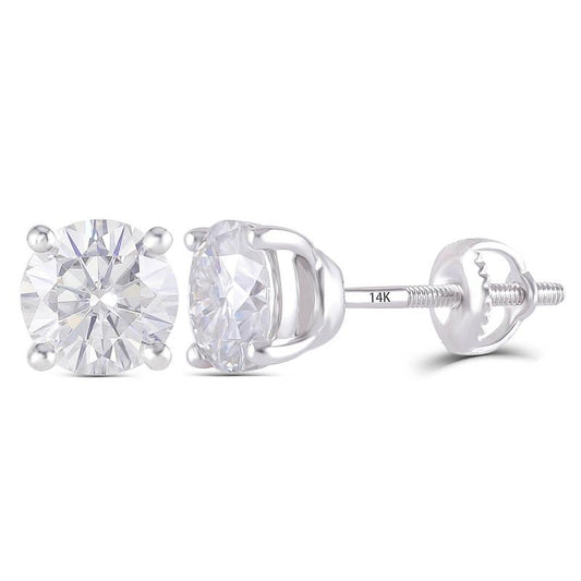 925 Sterling Silver Round Cut Cubic Zirconia Simple Stud Earrings