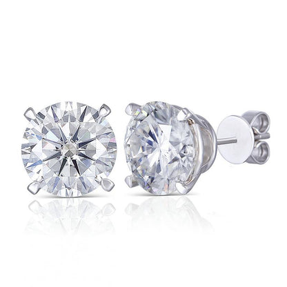 925 Sterling Silver Round Cut Cubic Zirconia Simple Stud Earrings