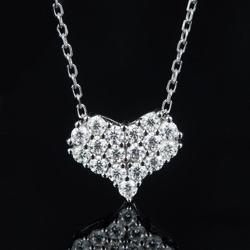 925 Sterling Silver CZ Heart Necklace