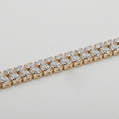 925 Sterling Silver Round Cut Created CZ Tennis Bracelet