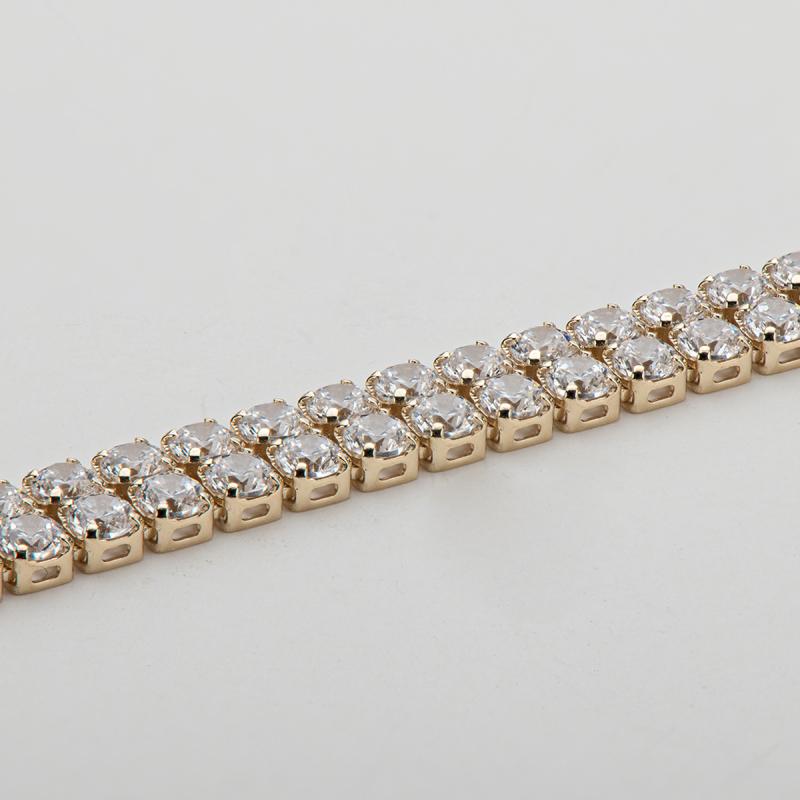 925 Sterling Silver Round Cut Created CZ Tennis Bracelet