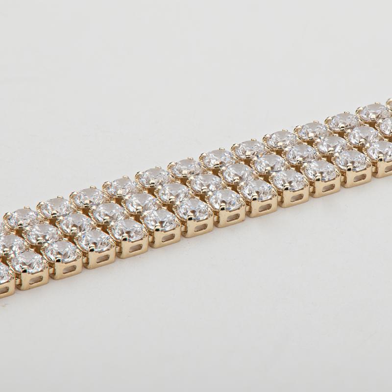 925 Sterling Silver Round Cut Created Diamond Tennis Bracelet