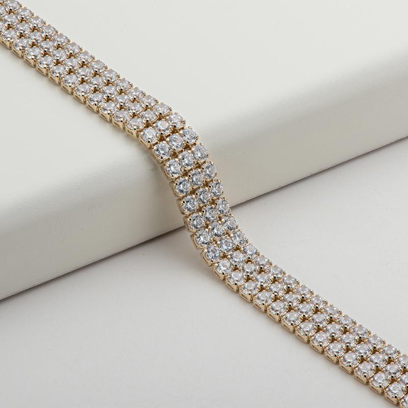 925 Sterling Silver Round Cut Created Diamond Tennis Bracelet