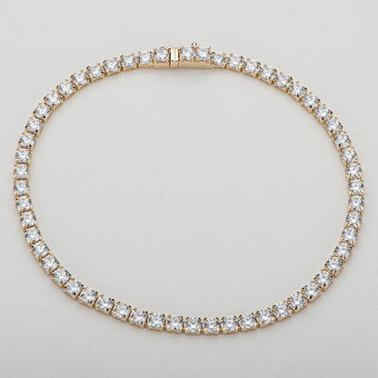 925 Sterling Silver Round Cut Created CZ Tennis Bracelet