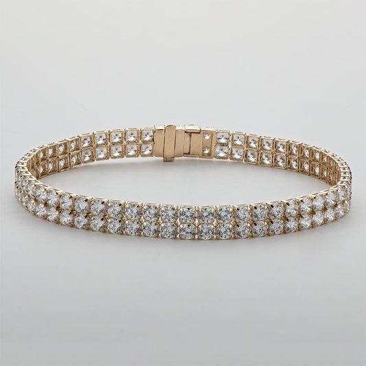 925 Sterling Silver Round Cut Created Diamond Tennis Bracelet