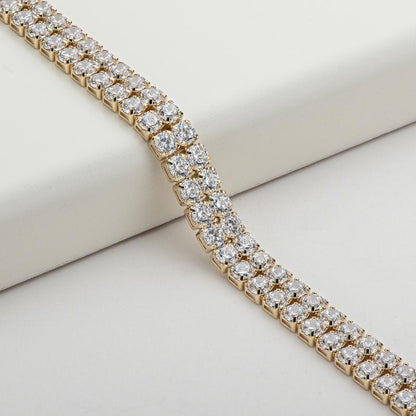 925 Sterling Silver Round Cut Created Diamond Tennis Bracelet