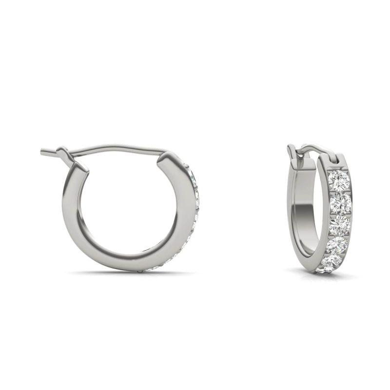 925 Sterling Silver Round Cut Cubic Zirconia Hoop Earrings