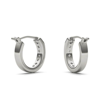 925 Sterling Silver Round Cut Cubic Zirconia Hoop Earrings