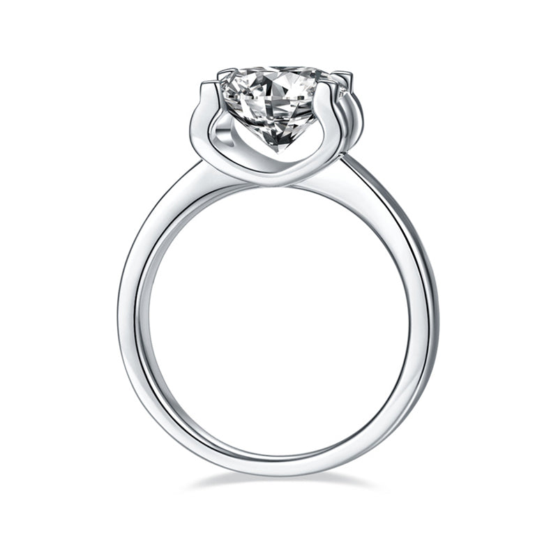 925 Sterling Silver Round CZ Solitaire Diamond Ring