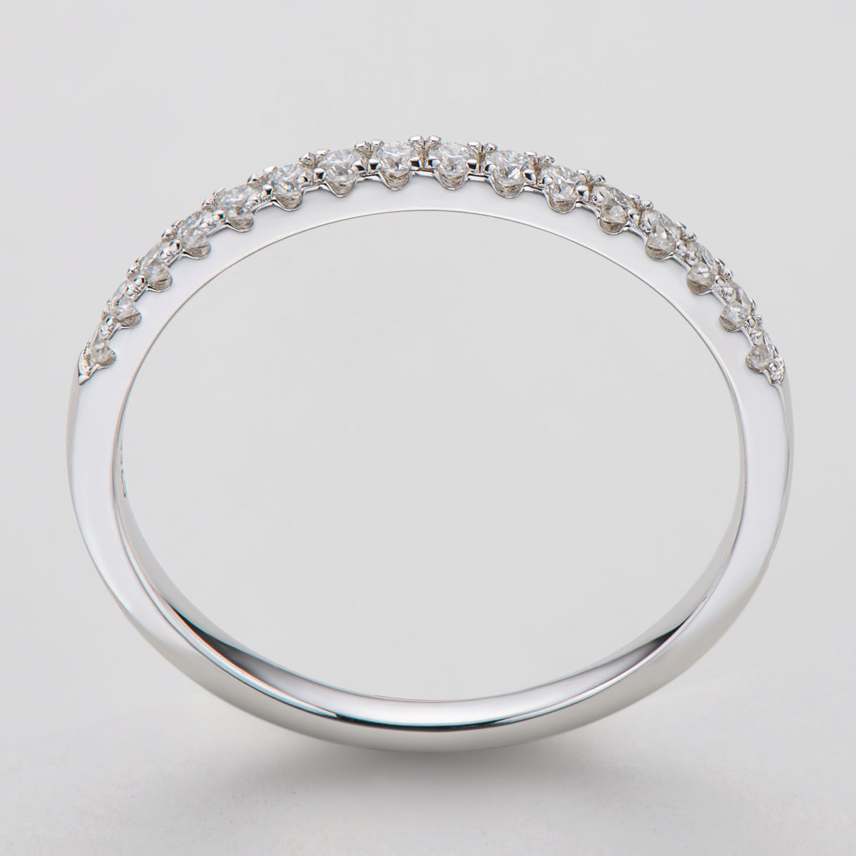 925 Sterling Silver Round Cut 1.5mm CZ  Wedding Band